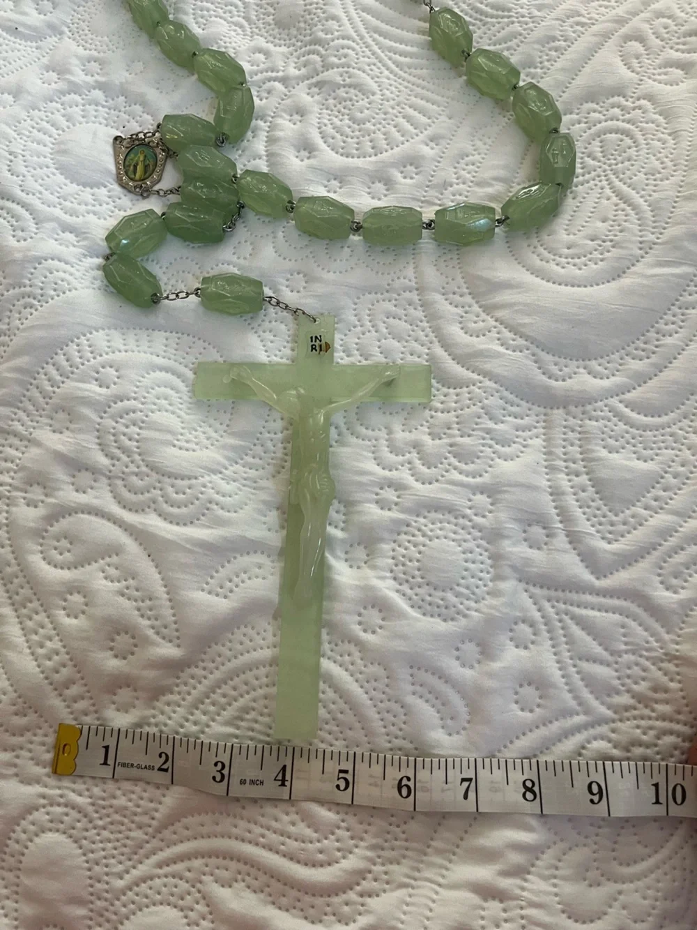 Giant Green Bead Glow in the Dark Rosary